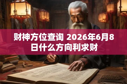 财神方位查询 2026年6月8日什么方向利求财 财神方位查询 2026年6月8日什么方向利求财