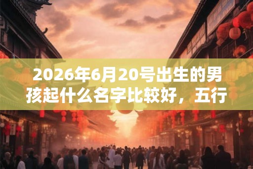 2026年6月20号出生的男孩起什么名字比较好，五行属什么