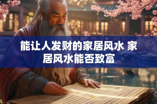 能让人发财的家居风水 家居风水能否致富