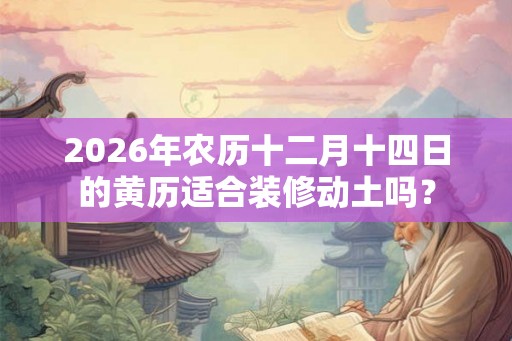 2026年农历十二月十四日的黄历适合装修动土吗？