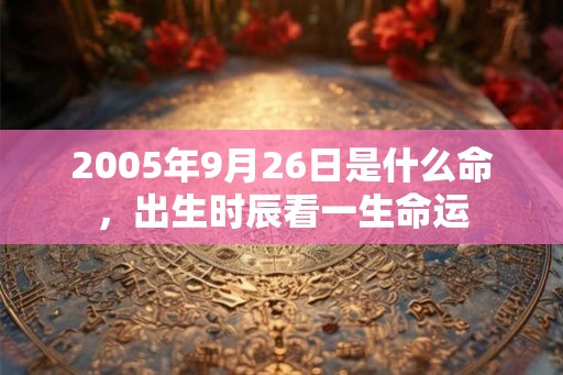 2005年9月26日是什么命，出生时辰看一生命运