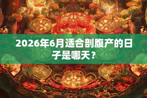 2026年6月适合剖腹产的日子是哪天? 2026年6月适合剖腹产的日子是哪天?