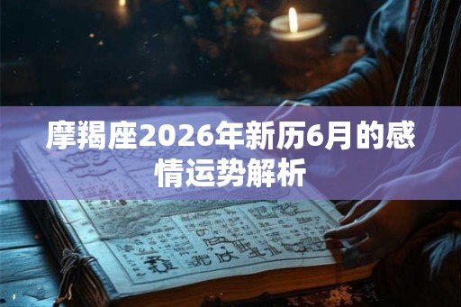 摩羯座2026年新历6月的感情运势解析 摩羯座2026年新历6月的感情运势解析