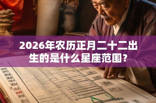 2026年农历正月二十二出生的是什么星座范围？