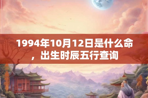 1994年10月12日是什么命，出生时辰五行查询