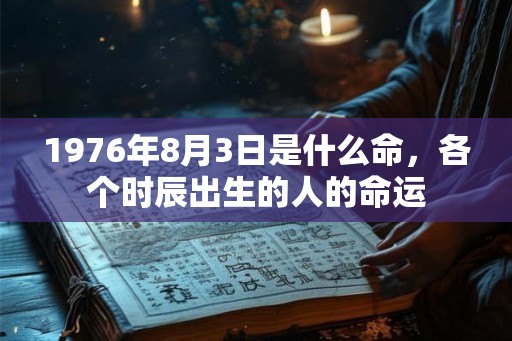 1976年8月3日是什么命，各个时辰出生的人的命运