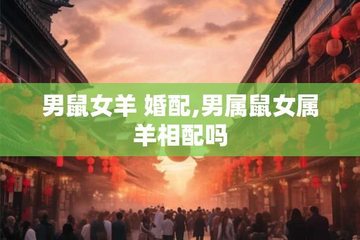 男鼠女羊 婚配,男属鼠女属羊相配吗