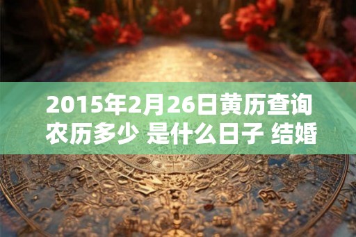 2015年2月26日黄历查询 农历多少 是什么日子 结婚吉时