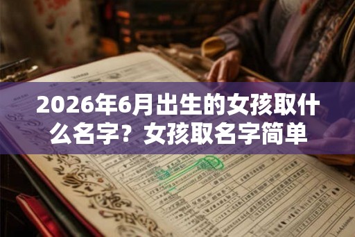 2026年6月出生的女孩取什么名字？女孩取名字简单