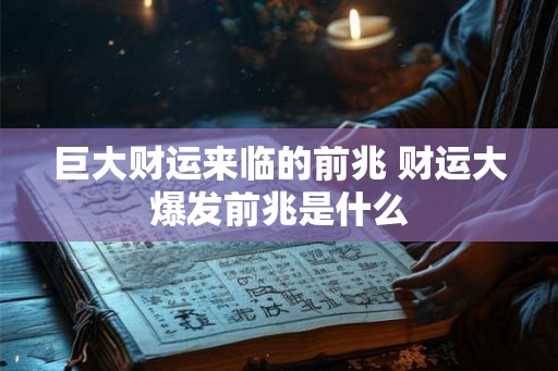 巨大财运来临的前兆 财运大爆发前兆是什么