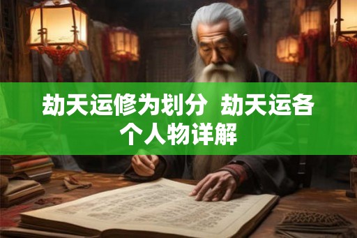劫天运修为划分 劫天运各个人物详解 劫天运修为划分 劫天运各个人物详解