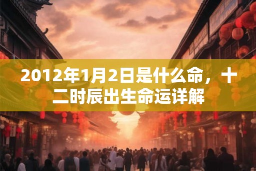 2012年1月2日是什么命，十二时辰出生命运详解