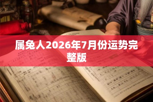 属兔人2026年7月份运势完整版 属兔人2026年7月份运势完整版