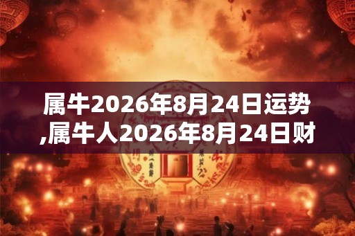 属牛2026年8月24日运势,属牛人2026年8月24日财运,生肖牛2026年8月24日运势