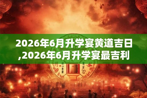 2026年6月升学宴黄道吉日,2026年6月升学宴最吉利日子