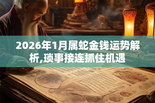 2026年1月属蛇金钱运势解析,琐事接连抓住机遇
