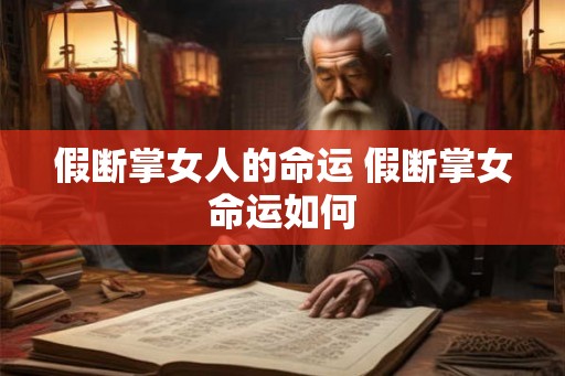 假断掌女人的命运 假断掌女命运如何 假断掌女人的命运 假断掌女命运如何