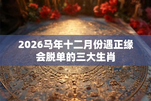 2026马年十二月份遇正缘会脱单的三大生肖