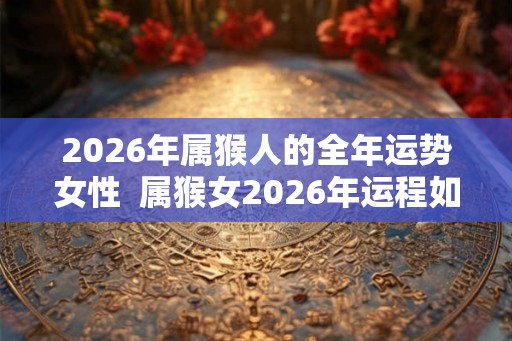 2026年属猴人的全年运势女性  属猴女2026年运程如何