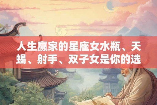 人生赢家的星座女水瓶、天蝎、射手、双子女是你的选择