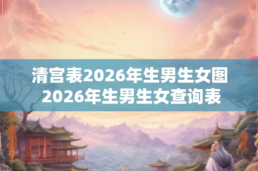 清宫表2026年生男生女图 2026年生男生女查询表