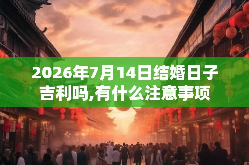 2026年7月14日结婚日子吉利吗,有什么注意事项