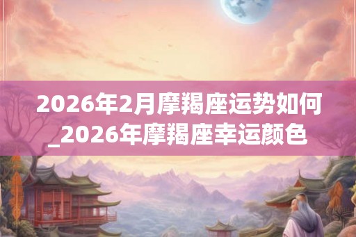 2026年2月摩羯座运势如何_2026年摩羯座幸运颜色