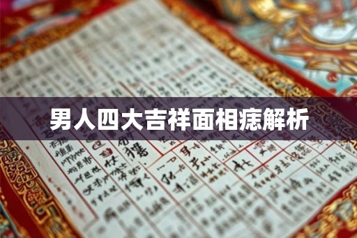 男人四大吉祥面相痣解析