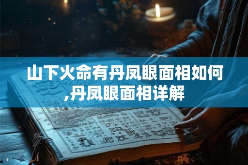 山下火命有丹凤眼面相如何,丹凤眼面相详解