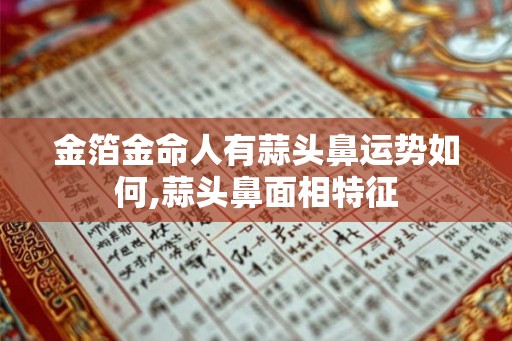 金箔金命人有蒜头鼻运势如何,蒜头鼻面相特征