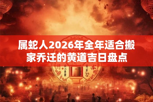 属蛇人2026年全年适合搬家乔迁的黄道吉日盘点