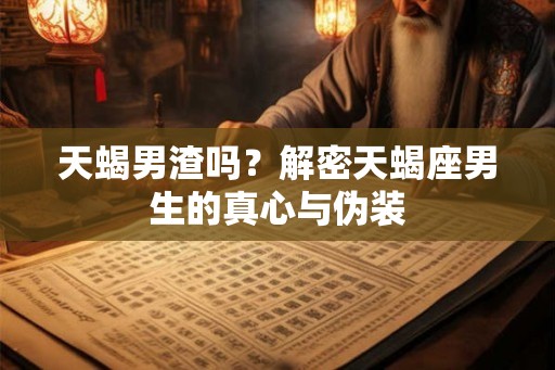 天蝎男渣吗？解密天蝎座男生的真心与伪装