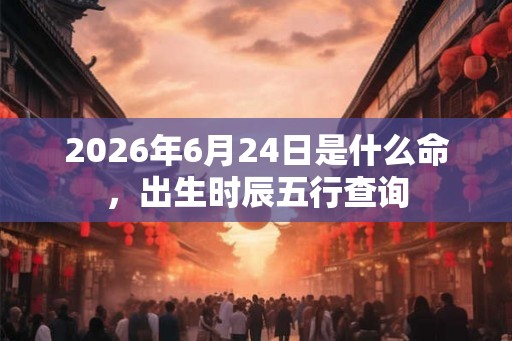 2026年6月24日是什么命，出生时辰五行查询