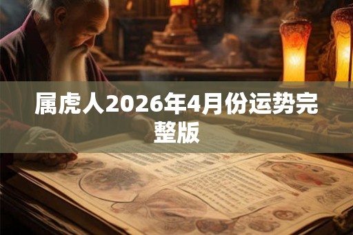 属虎人2026年4月份运势完整版 属虎人2026年4月份运势完整版