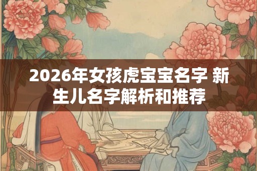 2026年女孩虎宝宝名字 新生儿名字解析和推荐