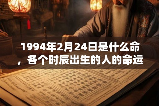 1994年2月24日是什么命，各个时辰出生的人的命运