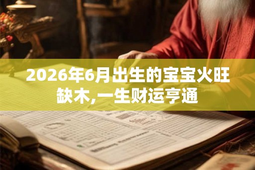 2026年6月出生的宝宝火旺缺木,一生财运亨通