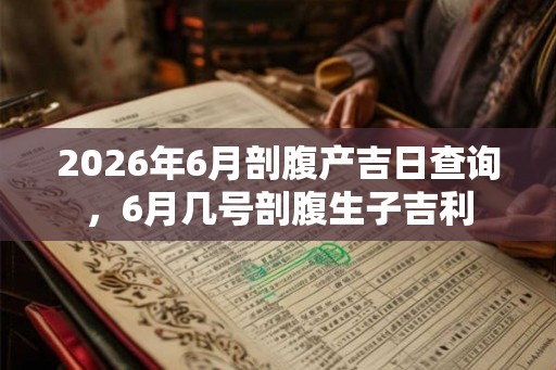 2026年6月剖腹产吉日查询，6月几号剖腹生子吉利