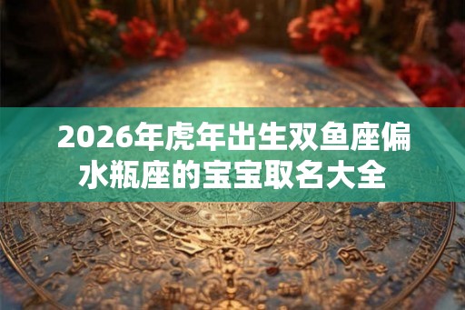 2026年虎年出生双鱼座偏水瓶座的宝宝取名大全