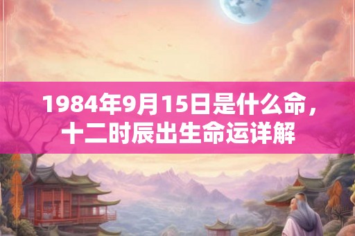 1984年9月15日是什么命，十二时辰出生命运详解