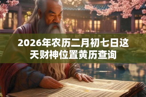 2026年农历二月初七日这天财神位置黄历查询
