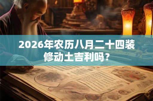 2026年农历八月二十四装修动土吉利吗？