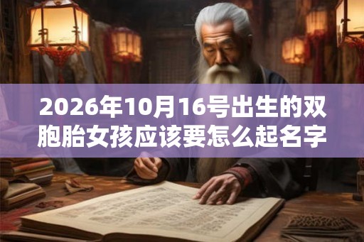 2026年10月16号出生的双胞胎女孩应该要怎么起名字，五行属什么？