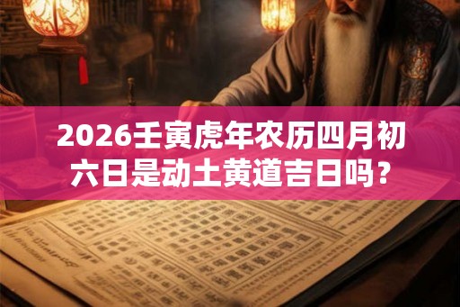 2026壬寅虎年农历四月初六日是动土黄道吉日吗？