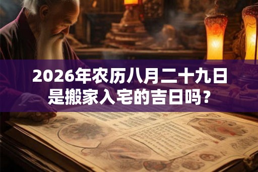 2026年农历八月二十九日是搬家入宅的吉日吗？