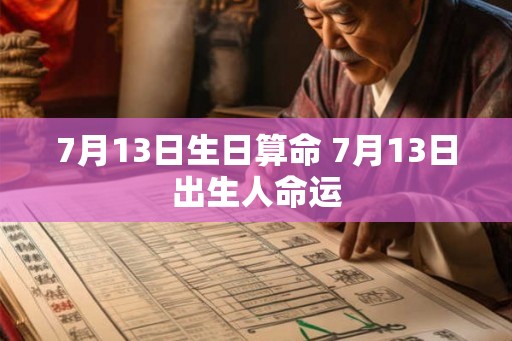7月13日生日算命 7月13日出生人命运