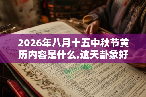 2026年八月十五中秋节黄历内容是什么,这天卦象好不好？
