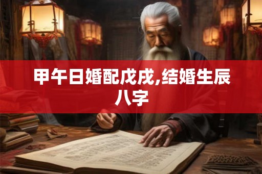 甲午日婚配戊戌,结婚生辰八字 甲午日婚配戊戌,结婚生辰八字
