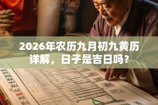 2026年农历九月初九黄历详解，日子是吉日吗？
