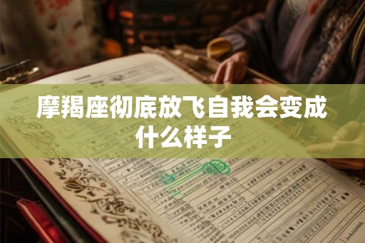 摩羯座彻底放飞自我会变成什么样子